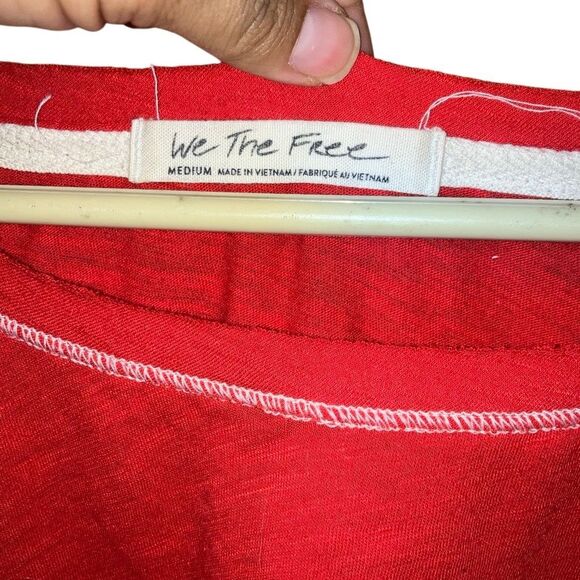 We the free inside out stitch striped top with wide sleeves size medium #752 - Picture 3 of 6